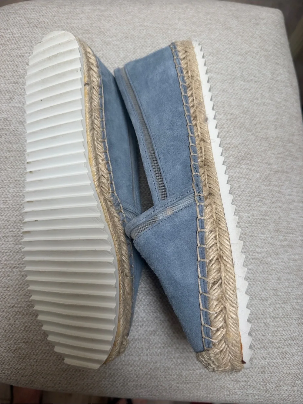Karl Lagerfeld Blue Suede Espadrille Flats